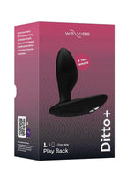 We-Vibe Ditto+ App Compatible Vibrating Rechargeable Silicone Butt Plug with Remote Control - Satin - Black